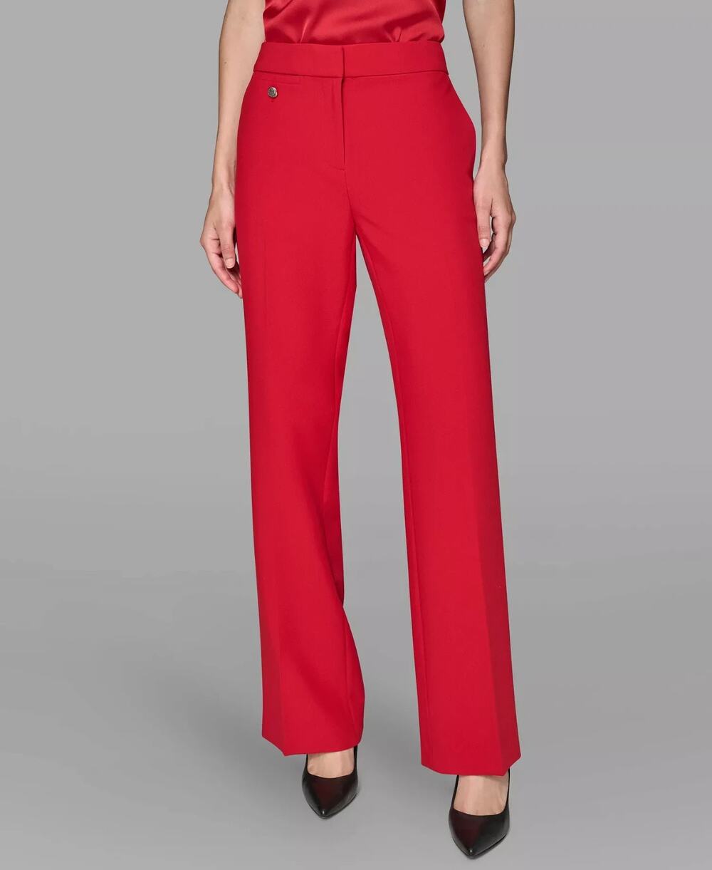 KARL LAGERFELD PARIS Women's Straight Leg Pants Red Size 2 1603